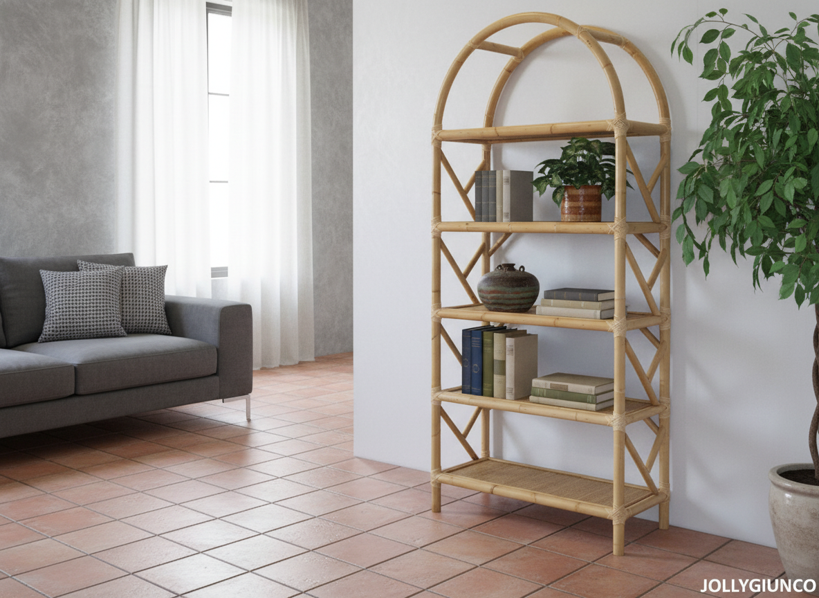 Libreria Remo in rattan naturale jollygiuncoeu