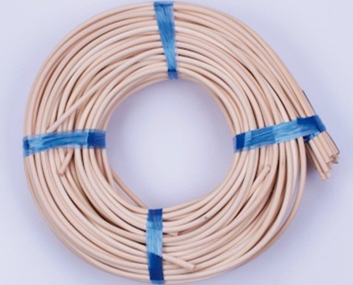midollino jollygiuncoeu coiled beige electrical cable secured with blue straps viewed from abovetop down angle