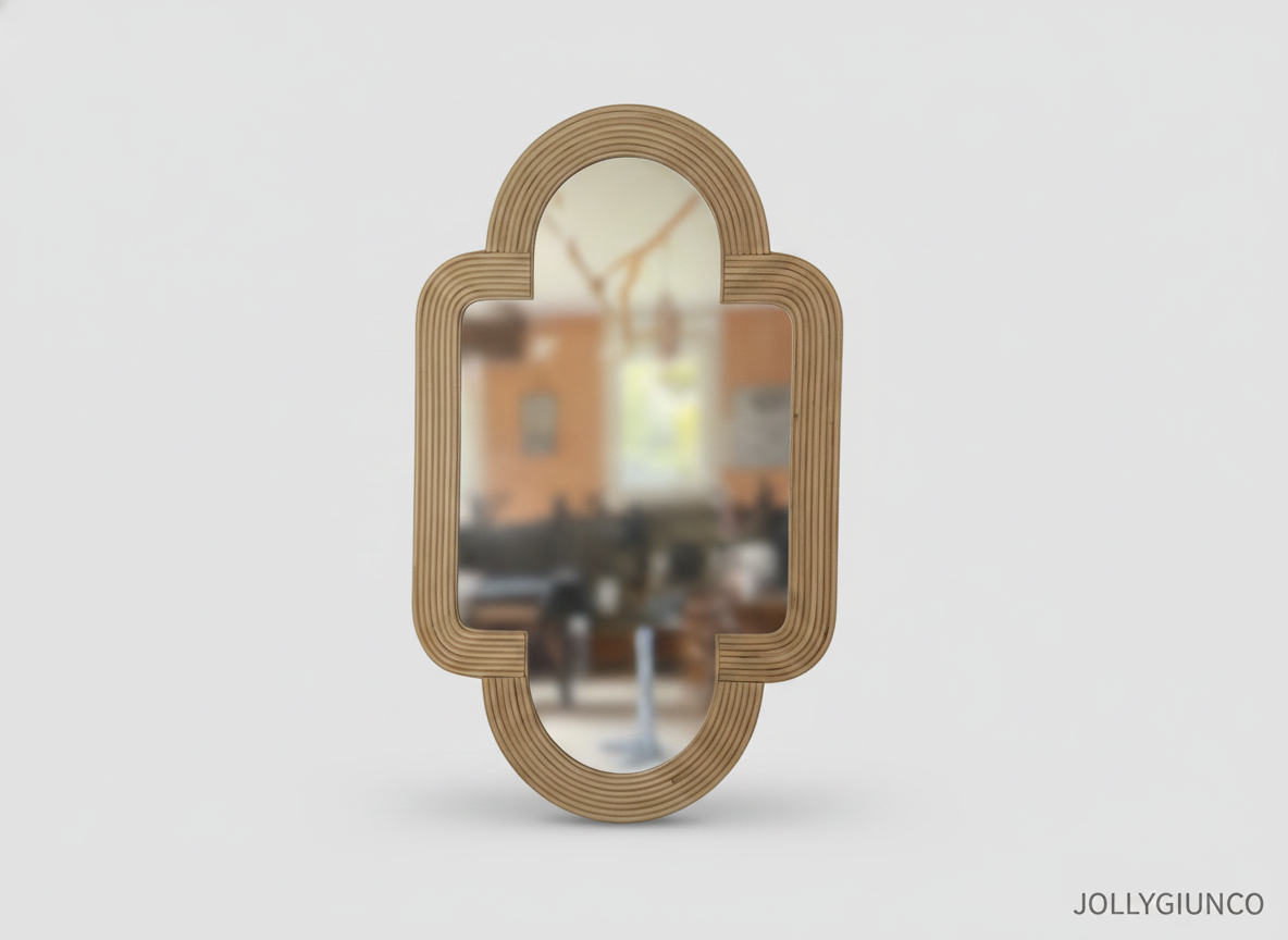 specchio Mirko con connette di rattan jollygiuncoeu