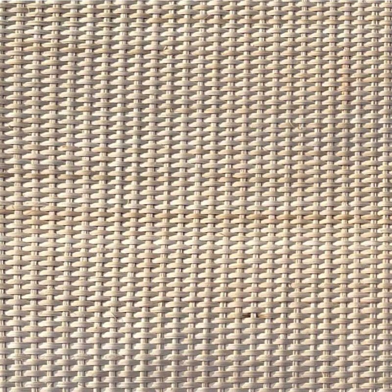 Close-up of a beige wicker weave with interlaced strands forming a textured pattern