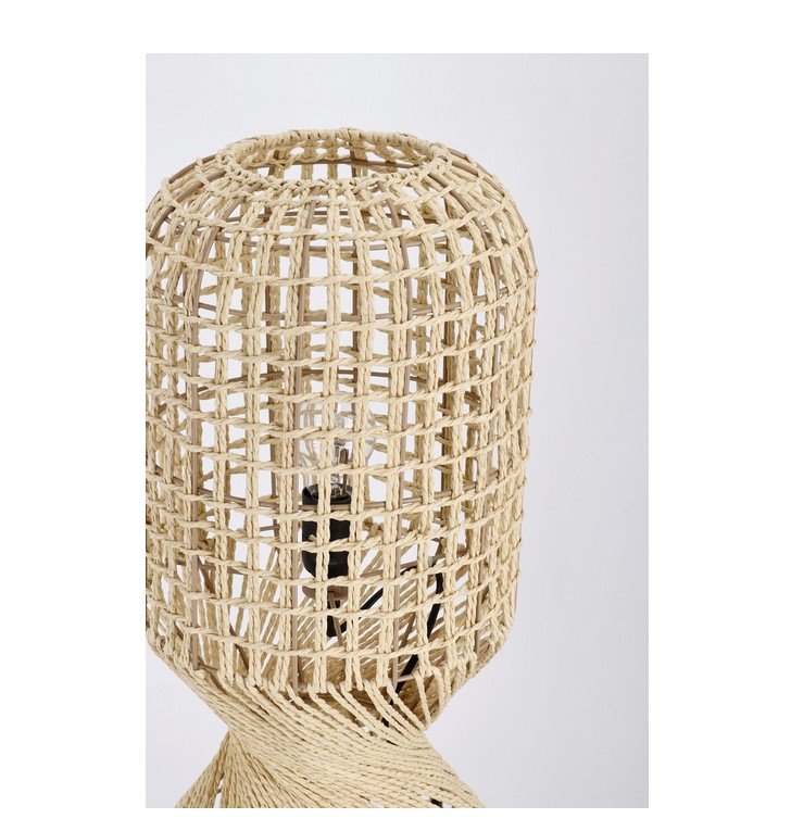 PIANTANA MALABO BEIGE H1041 jollygiuncoeu beige woven wicker lantern with an open grid design decorative lighting accessory