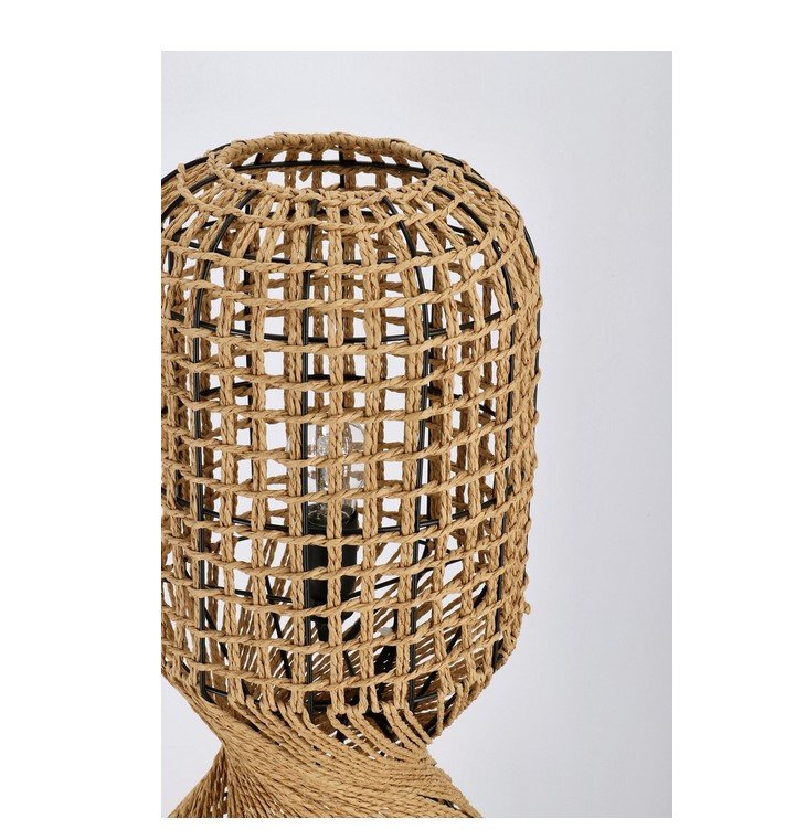 PIANTANA MALABO NATURALE H1041 jollygiuncoeu tall woven rattan lantern with an open lattice pattern on a braided base decorative lamp