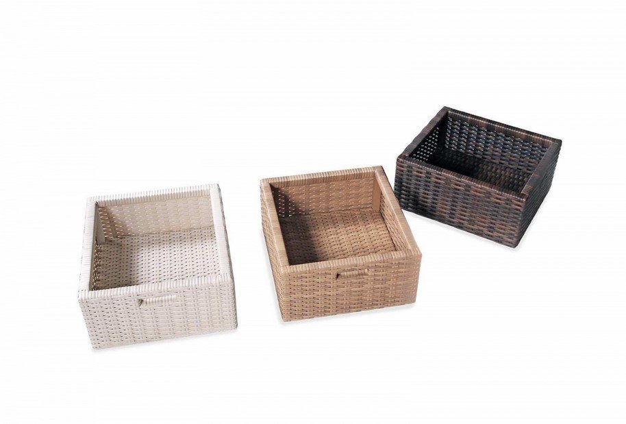 cabinet cesti polyrattan2 jollygiuncoeu three woven rectangular storage baskets in white natural and dark brown arranged diagonally for organization