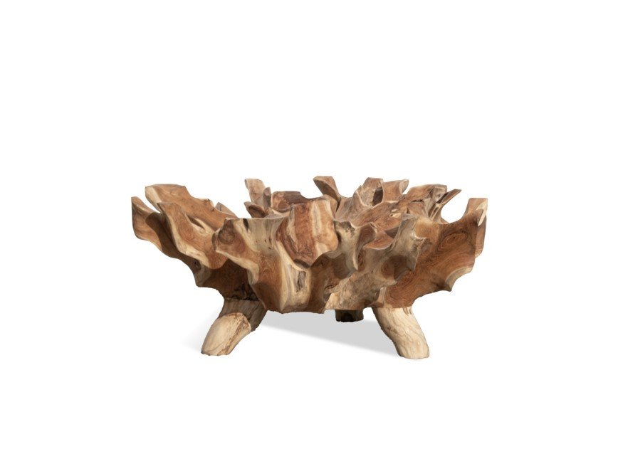137 Radice Tavolo da fumo jollygiuncoeu hand carved wooden bowl with jagged sculpted edges on three short legs