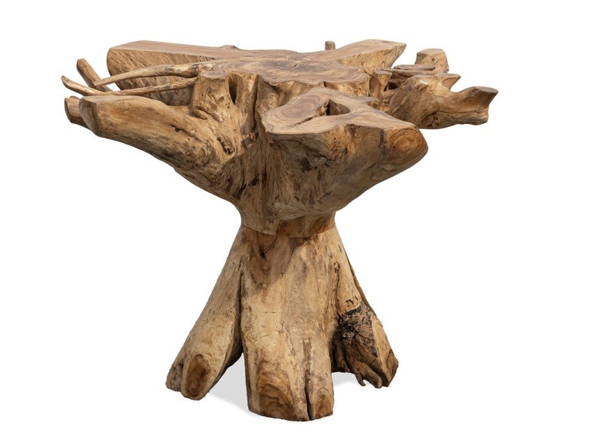 81 Radice Tavolo da pranzo jollygiuncoeu wooden stump style stool carved from a single piece of driftwood with three root like legs and a flat top