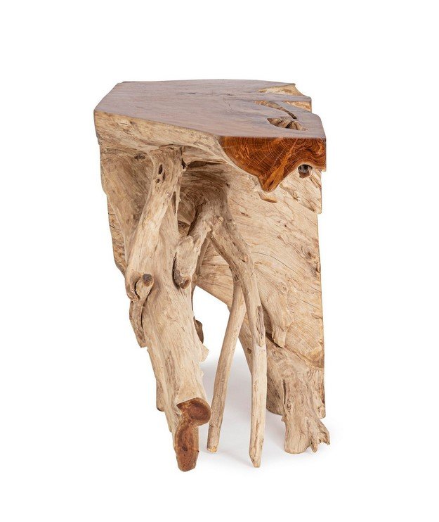 CONSOLLE LISANDRA 120X45 5 jollygiuncoeu side table made from twisted driftwood pieces with a smooth wooden top rustic and natural looking