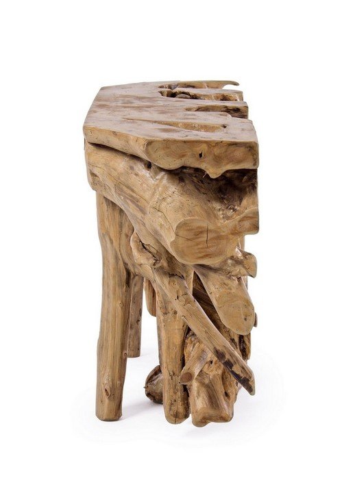 CONSOLLE SOLIDAD 120X40 41 jollygiuncoeu rustic wooden stool carved from driftwood with irregular intertwined legs and a flat top used for seating