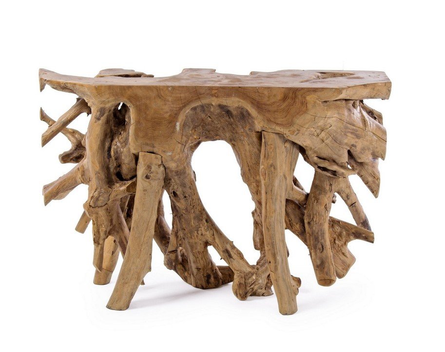 CONSOLLE SOLIDAD 120X403 1 jollygiuncoeu rustic coffee table built from interwoven driftwood pieces with natural branch legs