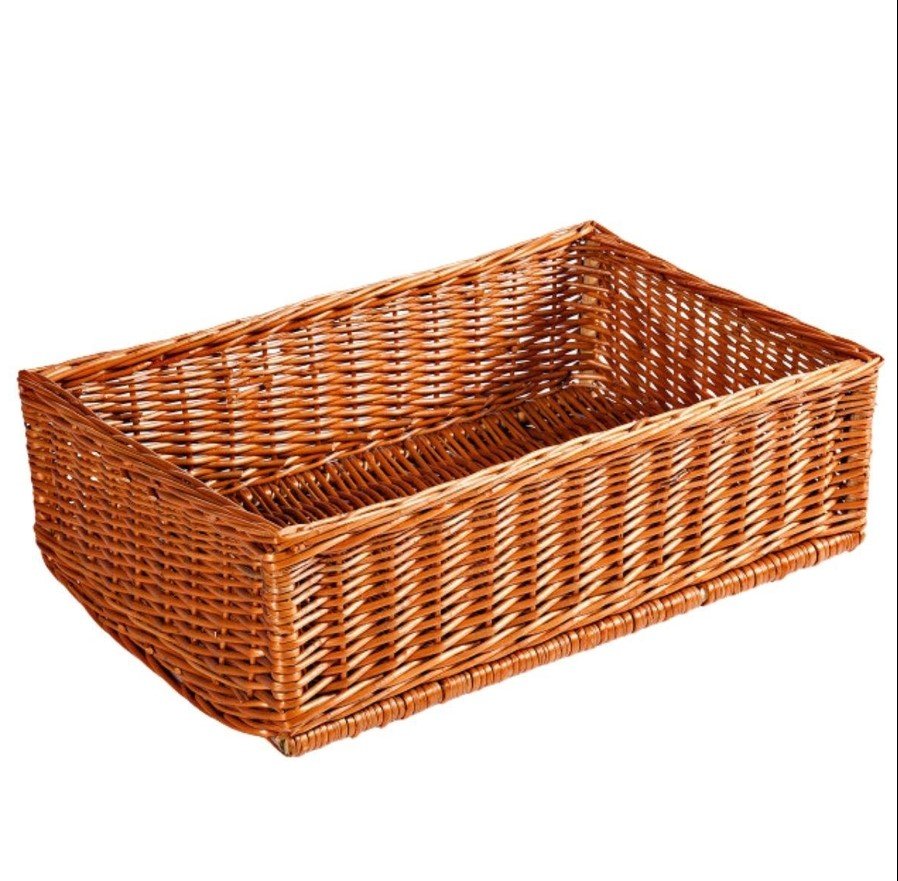 Cesto espositore in vimini rosso 60X40H18 jollygiuncoeu rectangular wicker basket woven from brown reeds empty and ready for use